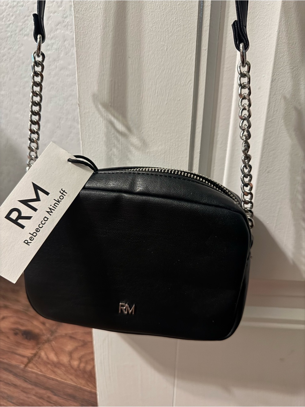 Rebecca Minkoff Black Quilted Crossbody with Silver Studs